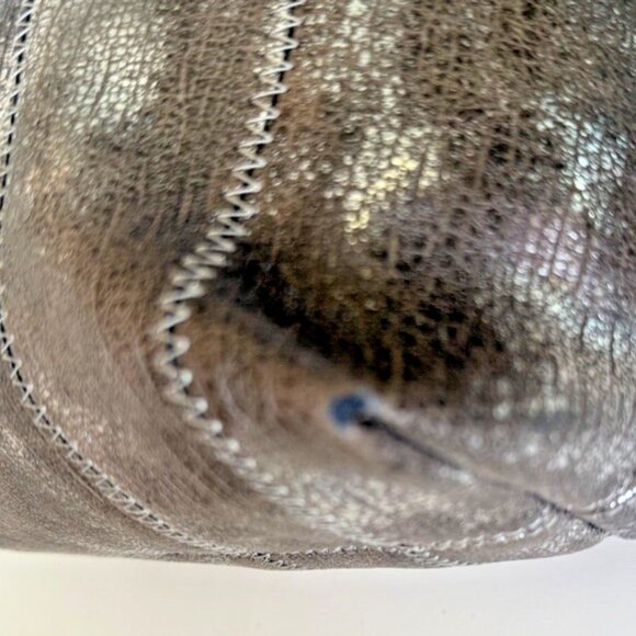 Sondra Roberts Squared Hand Shoulder Bag/Tote Brown Iridescent Silver Metallic - Picture 9 of 16